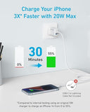 Anker 20W Wall Charger 2 Ports White