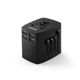 ANKER UNIVERSAL TRAVEL ADAPTER WITH 4 USB BLACK