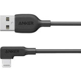 ANKER A TO RIGHT ANGLE LIGHTNING CABLE 3FT BLACK
